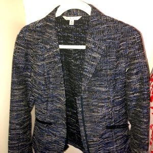 Blue black and white blazer